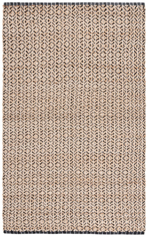 Safavieh Natural Fiber Area Rug - Handcrafted Teal And Jute Home Decor For Cozy Modern Living Spaces Natural ,Black 80% Jute,20% Cotton Nfb661z-9