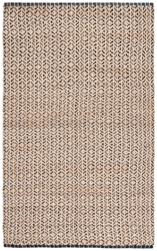 Safavieh Natural Fiber Area Rug - Handcrafted Teal And Jute Home Decor For Cozy Modern Living Spaces Natural ,Black 80% Jute,20% Cotton Nfb661z-9