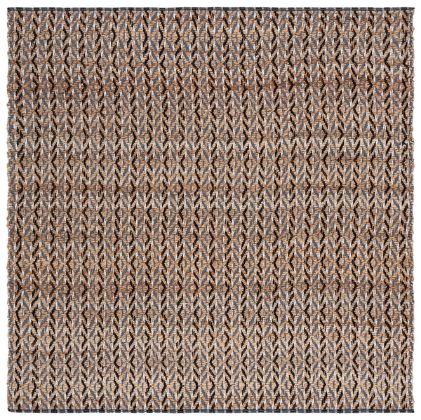Safavieh Natural Fiber Runner Rug - Bohemian Elegance In Eco-friendly Jute And Cotton For Your Home Decor Natural ,Black 80% Jute,20% Cotton Nfb661z-7sq