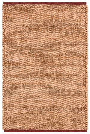 Safavieh Natural Flat-Weave Jute Rug 8X10 Handcrafted In India — Low-Profile Rustic Rust & Neutral Harmony 9'-0" x 12'-0" NFB662P-9