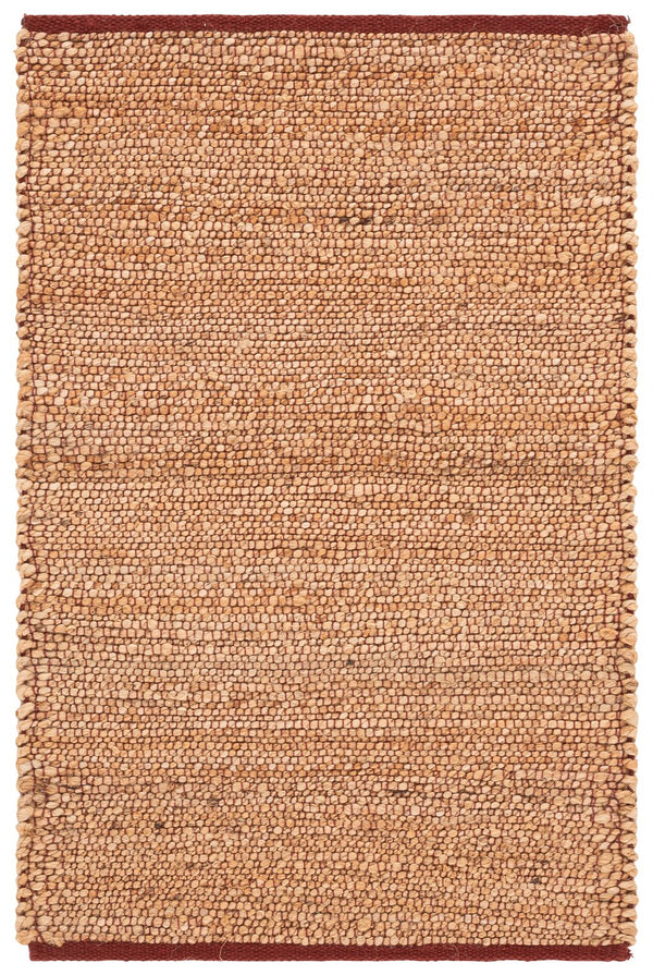 Safavieh Natural Flat-Weave Jute Rug 8X10 Handcrafted In India — Low-Profile Rustic Rust & Neutral Harmony 9'-0" x 12'-0" NFB662P-9