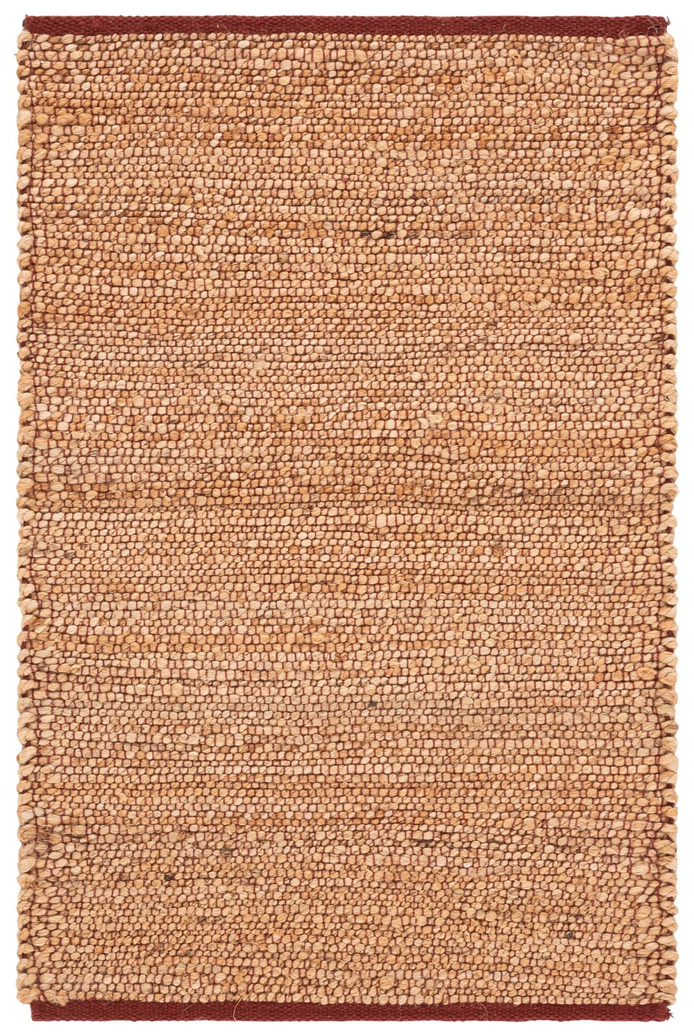 Safavieh Natural Jute-Cotton Flat-Weave Area Rug In Rust & Neutral Tones — Low-Profile, Durable, Handcrafted 5'-0" x 8'-0" NFB662P-5