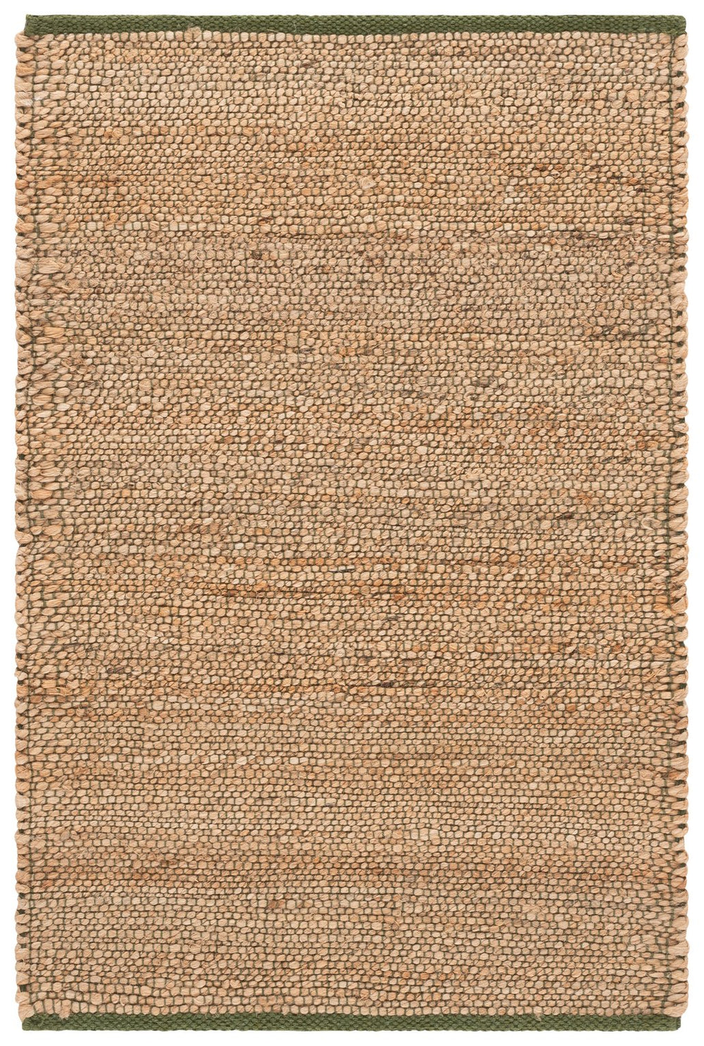Safavieh Natural Jute-Cotton Flatweave Rug In Calming Green And Natural Tones, Low-Profile Durable Texture 4'-0" x 6'-0" NFB662Y-4