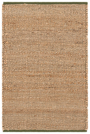 Safavieh Natural Handwoven Round Jute-Cotton Area Rug In Soothing Green And Neutral Tones, Low-Pile Durable 7'-0" x 7'-0" NFB662Y-7R
