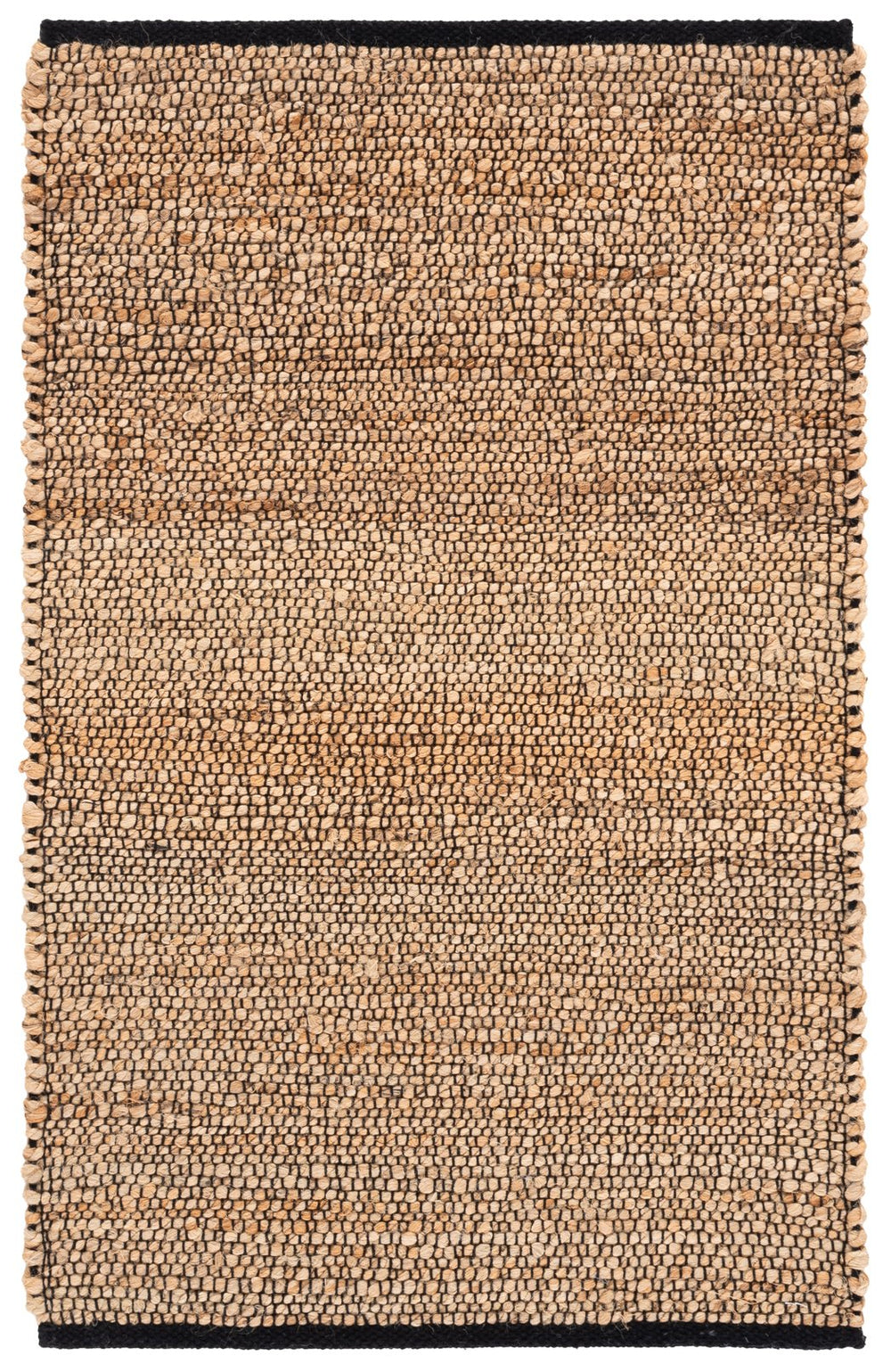 Safavieh Natural Round Flatweave Area Rug - Jute Cotton Blend, Low-Profile Black Accent, Durable Timeless Style 7'-0" x 7'-0" NFB662Z-7R