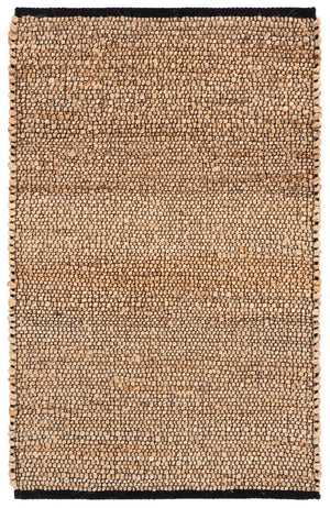 Safavieh Natural Round Flatweave Area Rug - Jute Cotton Blend, Low-Profile Black Accent, Durable Timeless Style 7'-0" x 7'-0" NFB662Z-7R