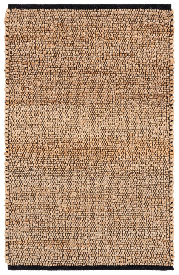 Safavieh Natural Round Flatweave Area Rug - Jute Cotton Blend, Low-Profile Black Accent, Durable Timeless Style 7'-0" x 7'-0" NFB662Z-7R