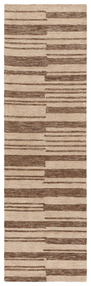 Safavieh Natural Hand-tufted Area Rug In Elegant Striped Pattern – Soft Jute, Wool & Cotton Blend For Cozy Spaces Natural ,Brown 50% Jute 30% Wool 20% Cotton Nfb726t-4