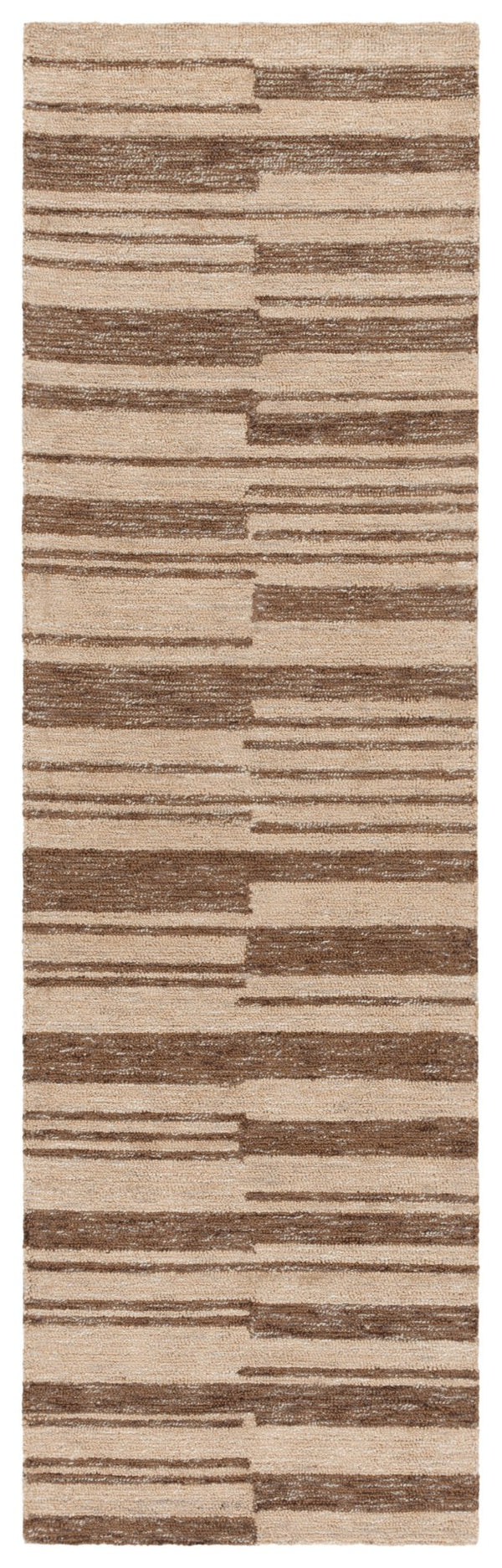 Safavieh Natural Hand-tufted Area Rug In Elegant Striped Pattern – Soft Jute, Wool & Cotton Blend For Cozy Spaces Natural ,Brown 50% Jute 30% Wool 20% Cotton Nfb726t-4