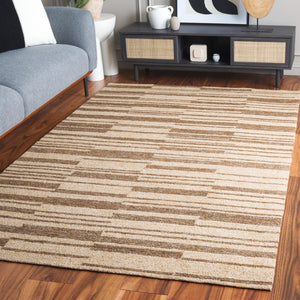 Safavieh Natural Hand-tufted Area Rug In Elegant Striped Pattern – Soft Jute, Wool & Cotton Blend For Cozy Spaces Natural ,Brown 50% Jute 30% Wool 20% Cotton Nfb726t-4