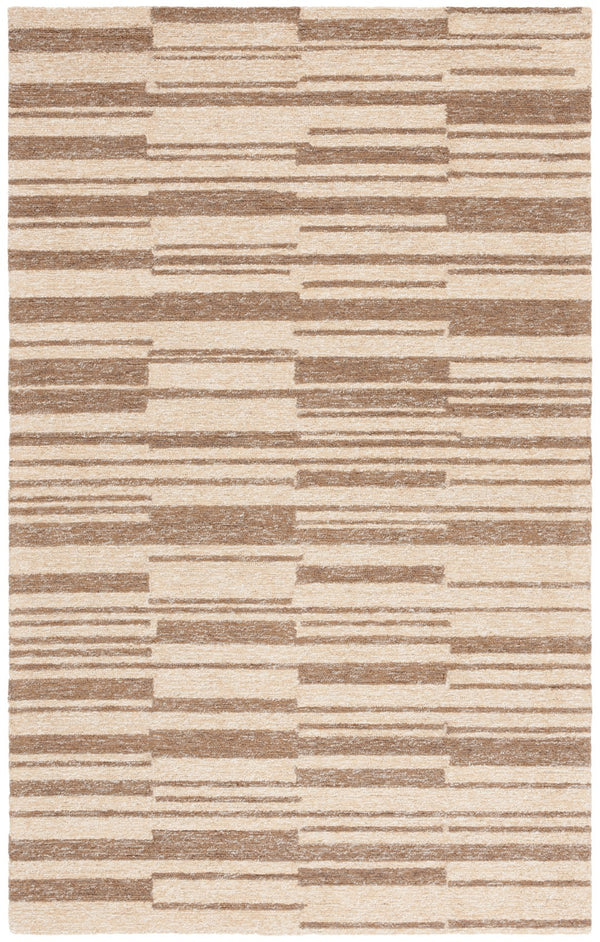 Safavieh Natural Hand-tufted Area Rug In Elegant Striped Pattern – Soft Jute, Wool & Cotton Blend For Cozy Spaces Natural ,Brown 50% Jute 30% Wool 20% Cotton Nfb726t-4