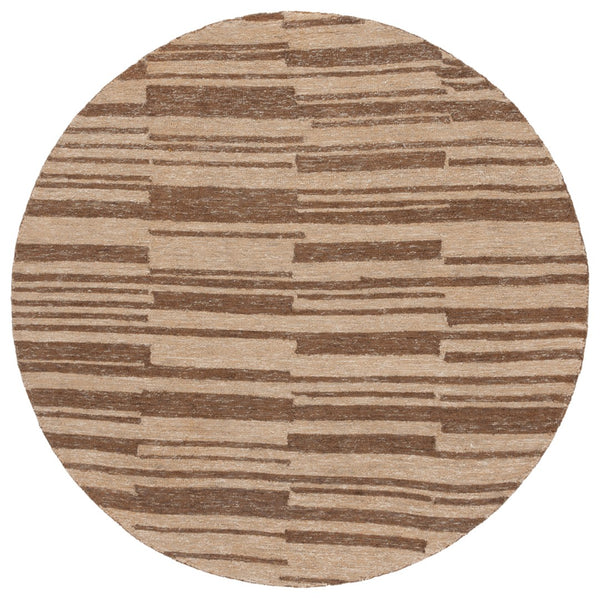 Safavieh Natural Hand-tufted Area Rug In Elegant Striped Pattern – Soft Jute, Wool & Cotton Blend For Cozy Spaces Natural ,Brown 50% Jute 30% Wool 20% Cotton Nfb726t-4