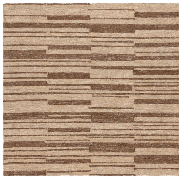 Safavieh Natural Hand-tufted Area Rug In Elegant Striped Pattern – Soft Jute, Wool & Cotton Blend For Cozy Spaces Natural ,Brown 50% Jute 30% Wool 20% Cotton Nfb726t-4