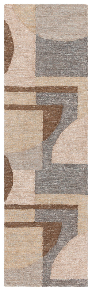 Safavieh Natural Runner Rug – Hand-tufted Geometric Design In Elegant Neutral Tones For Modern Spaces Natural ,Grey 50% Jute 30% Wool 20% Cotton Nfb727f-28