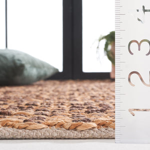 Safavieh Natural Fiber Area Rug - Handcrafted Jute In Brown, 6' Square - Timeless Comfort & Style For Home Natural ,Dark Brown Jute Nfb776t-8