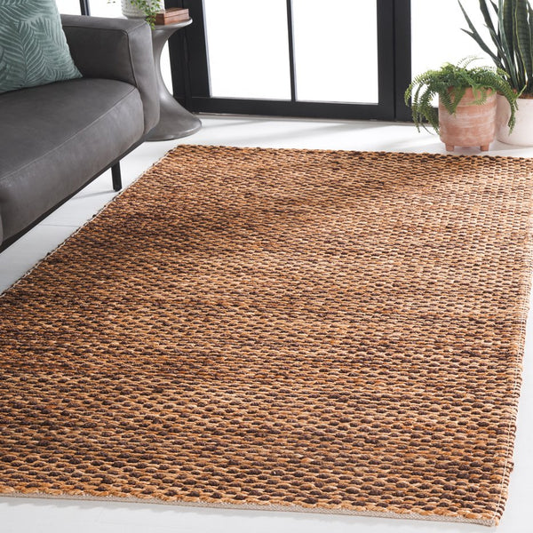 Safavieh Natural Fiber Area Rug - Handcrafted Jute In Brown, 6' Square - Timeless Comfort & Style For Home Natural ,Dark Brown Jute Nfb776t-8