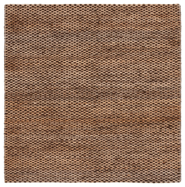 Safavieh Natural Fiber Area Rug - Handcrafted Jute In Brown, 6' Square - Timeless Comfort & Style For Home Natural ,Dark Brown Jute Nfb776t-8