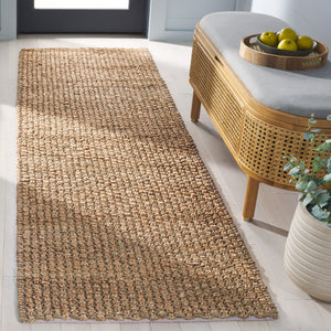 Safavieh Natural Fiber Area Rug - Handcrafted Jute In Brown, 6' Square - Timeless Comfort & Style For Home Natural ,Green Jute Nfb776y-4