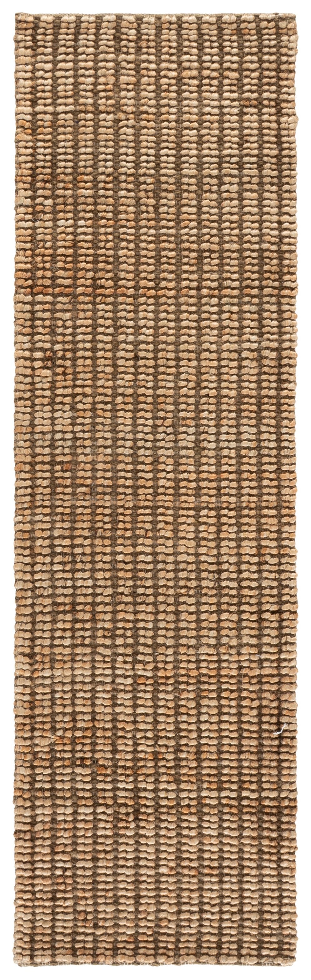Safavieh Natural Handwoven Jute Rug In Subtle Green & Neutral Stripes — Durable Coastal Contemporary Accent 6'-0" x 9'-0" NFB781Y-6