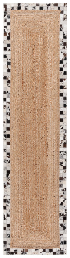 Safavieh Natural Fiber 827a Grey Area Rug – Luxurious Texture With 80% Leather & 20% Jute For Elegant Spaces Natural ,Grey 80% Leather,20% Jute Nfb827a-3