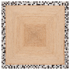 Safavieh Natural Fiber 827a Grey Area Rug – Luxurious Texture With 80% Leather & 20% Jute For Elegant Spaces Natural ,Grey 80% Leather,20% Jute Nfb827a-3