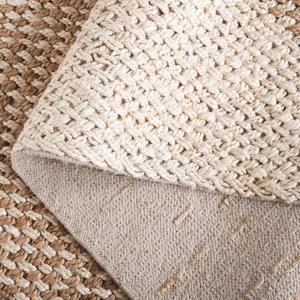Safavieh Natural Hand Woven Area Rug - Luxurious Jute And Cotton Blend For Cozy, Earthy Home Décor Natural ,Bleach 65% Jute,35% Cotton Nfb875a-6