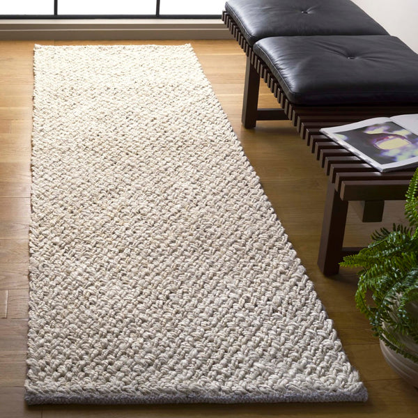 Safavieh Natural Area Rug - Handcrafted Jute & Cotton Flatweave, Lightweight Design For Cozy Modern Spaces Bleach ,Ivory 65% Jute & 35% Cotton Nfb876b-4