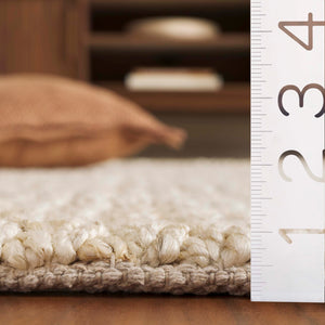 Safavieh Natural Runner Area Rug - Stylish Jute And Cotton Flatweave For Hallways, Kitchens, And Living Rooms Bleach ,Ivory 65% Jute & 35% Cotton Nfb876b-5