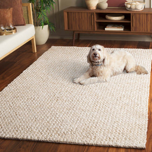 Safavieh Natural Area Rug - Handcrafted Jute & Cotton Flatweave, Lightweight Design For Cozy Modern Spaces Bleach ,Ivory 65% Jute & 35% Cotton Nfb876b-4