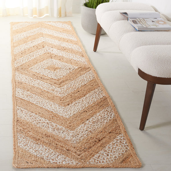 Safavieh Natural Handloomed Runner Area Rug - Elegant Geometric Design For Modern And Traditional Spaces Natural ,Ivory Jute Nfb926a-28