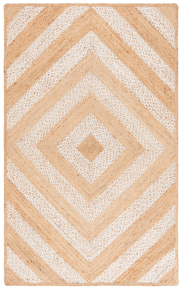 Safavieh Natural Handloomed Runner Area Rug - Elegant Geometric Design For Modern And Traditional Spaces Natural ,Ivory Jute Nfb926a-5