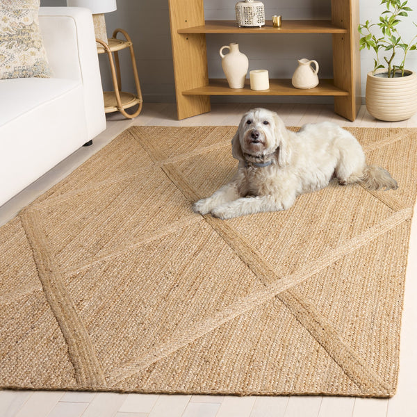 Safavieh Natural Handwoven Jute Rug — Neutral, Pattern-Free Flatweave For Durable, Cozy Coastal & Modern Spaces 4'-0" x 6'-0" NFB976A-4
