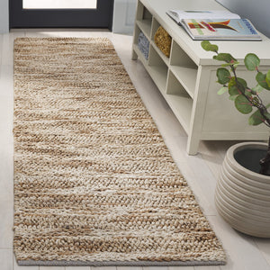 Safavieh Natural Fiber Couture Ivory Area Rug – Hand Loomed Jute & Cotton Runner For Elegant Spaces Ivory ,Natural 80% Jute 20% Cotton Nfc101a-28