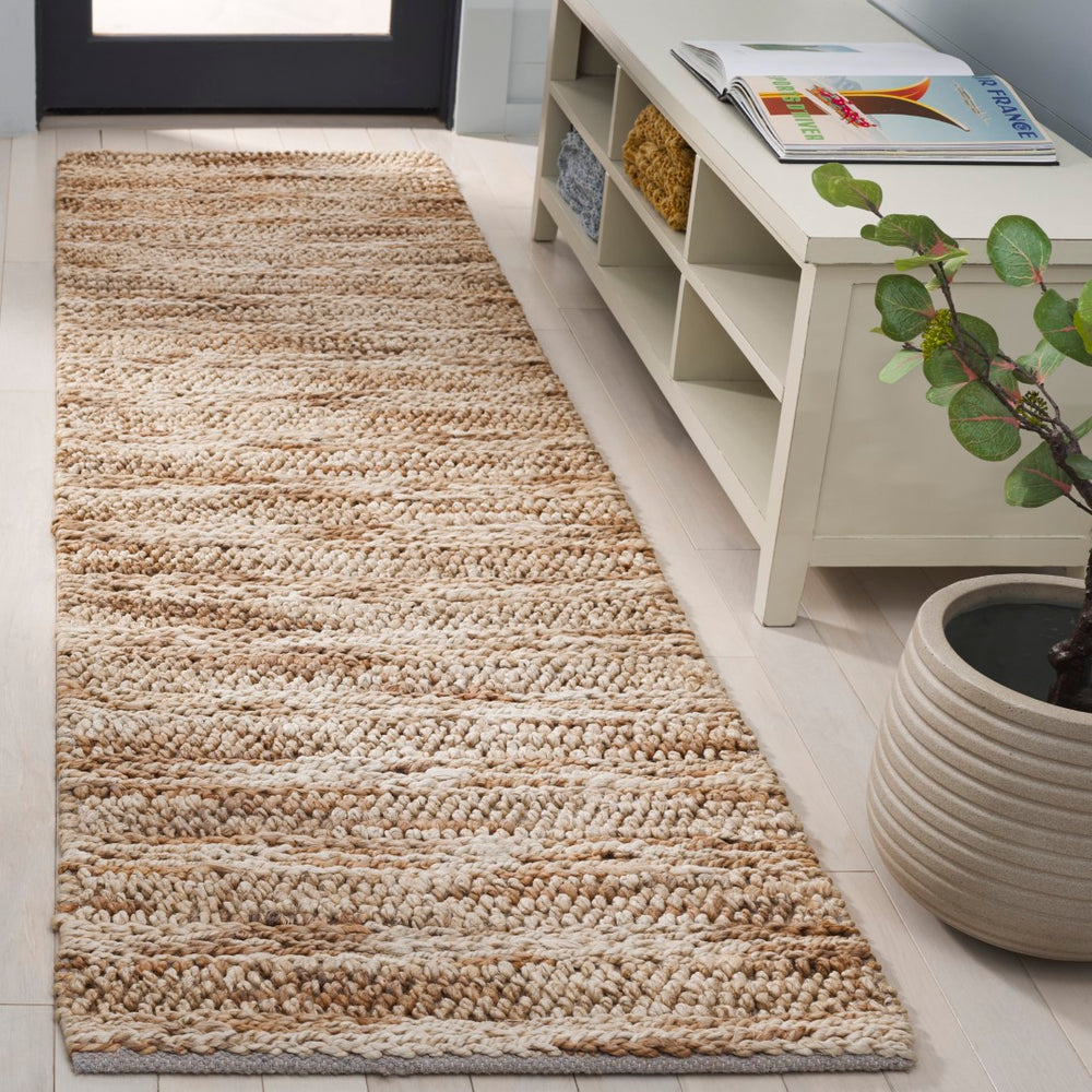 Safavieh Natural Fiber Couture Hand Loomed Area Rug In Elegant Ivory And Natural Colors For Stylish Decor Ivory ,Natural 80% Jute 20% Cotton Nfc101a-6