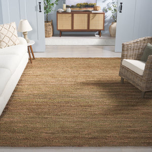 Safavieh Natural Fiber Couture Ivory Area Rug – Hand Loomed Jute & Cotton Runner For Elegant Spaces Green ,Natural 80% Jute 20% Cotton Nfc101y-8