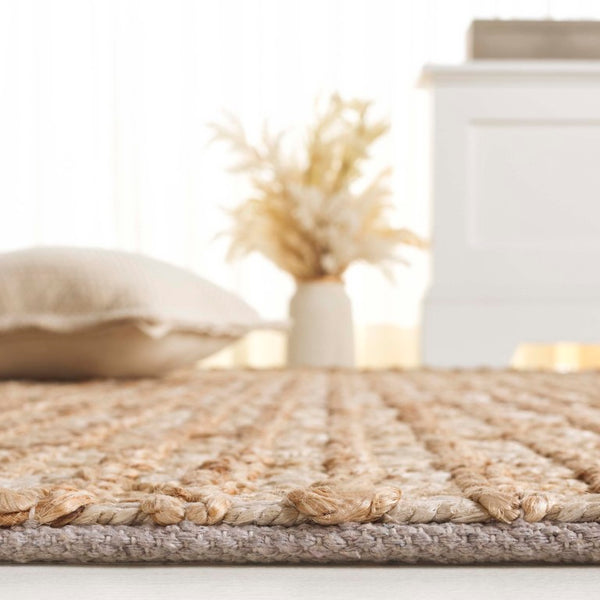 Safavieh Natural Fiber Jute Cotton Runner Hand Loomed Artisan Weave for Hallways and Entryways 2'-3" x 8'-0" NFC102A-28
