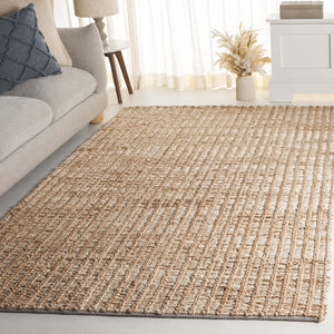 Safavieh Natural Hand‑Loomed Jute & Cotton Area Rug In Ivory Natural — Low 1/2" Pile, Coastal Texture, Durable Elegance 4'-0" x 6'-0" NFC102A-4
