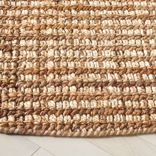 Safavieh Natural Fiber Jute Cotton Runner Hand Loomed Artisan Weave for Hallways and Entryways 6'-0" x 6'-0" - A NFC102A-6R