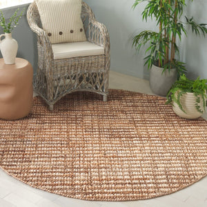 Safavieh Natural Fiber Jute Cotton Runner Hand Loomed Artisan Weave for Hallways and Entryways 6'-0" x 6'-0" - A NFC102A-6R