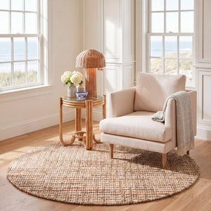 Safavieh Natural Fiber Jute Cotton Runner Hand Loomed Artisan Weave for Hallways and Entryways 6'-0" x 6'-0" - A NFC102A-6R