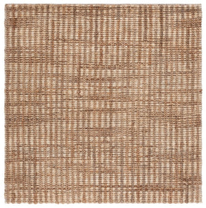 Safavieh Natural Fiber Jute Cotton Runner Hand Loomed Artisan Weave for Hallways and Entryways 6'-0" x 6'-0" - B NFC102A-6SQ