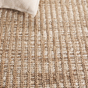 Safavieh Natural Fiber Jute Cotton Runner Hand Loomed Artisan Weave for Hallways and Entryways 6'-0" x 6'-0" - B NFC102A-6SQ