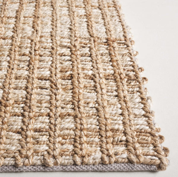 Safavieh Natural Fiber Jute Cotton Runner Hand Loomed Artisan Weave for Hallways and Entryways 8'-0" x 10'-0" NFC102A-8
