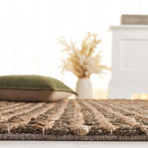 Safavieh Natural Fiber Couture Runner Rug – Hand-loomed Indian Craftsmanship For Elegant Home Decor Green ,Natural 80% Jute 20% Cotton Nfc102y-5