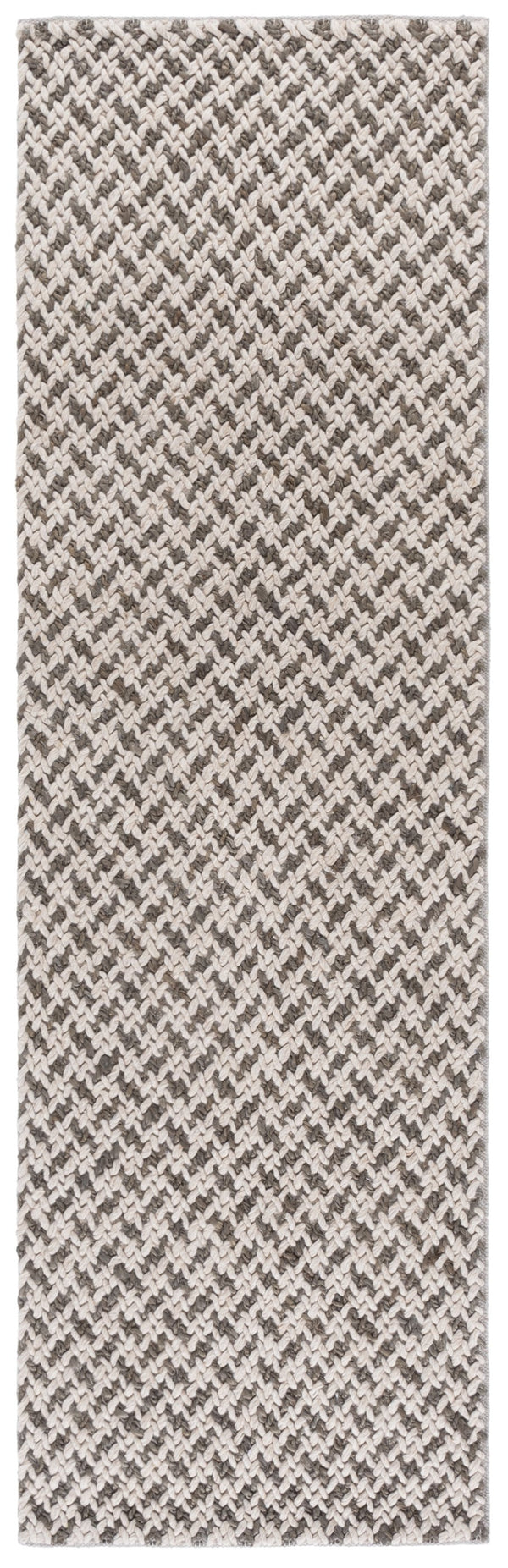 Safavieh Natural Fiber Couture 104f Modern Geometric Runner Rug - Elegant Hand Loomed Design For Your Home Beige ,Grey 45% Wool 30% Jute 20% Cotton 5% Polyster Nfc104f-28
