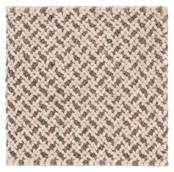 Safavieh Natural Fiber Couture Hand Loomed Area Rug - Elegant Geometric Design For Contemporary Living Spaces Beige ,Grey 45% Wool 30% Jute 20% Cotton 5% Polyster Nfc104f-6