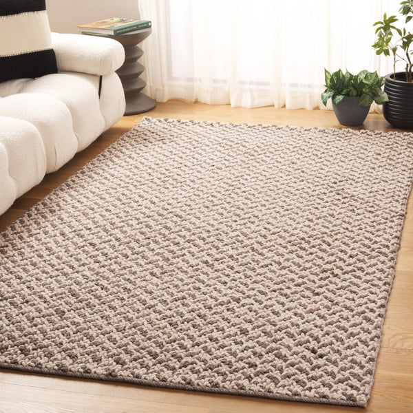 Safavieh Natural Fiber Couture Hand Loomed Area Rug - Elegant Geometric Design For Contemporary Living Spaces Beige ,Grey 45% Wool 30% Jute 20% Cotton 5% Polyster Nfc104f-6
