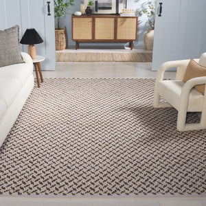 Safavieh Natural Fiber Couture 104f Modern Geometric Runner Rug - Elegant Hand Loomed Design For Your Home Beige ,Grey 45% Wool 30% Jute 20% Cotton 5% Polyster Nfc104f-8