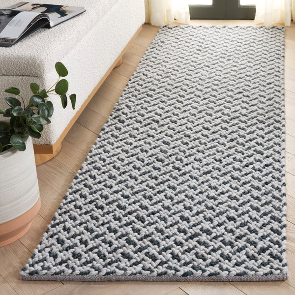 Safavieh Natural Fiber Couture Hand Loomed Area Rug - Elegant Geometric Design For Contemporary Living Spaces Teal ,Grey 45% Wool 30% Jute 20% Cotton 5% Polyster Nfc104j-3