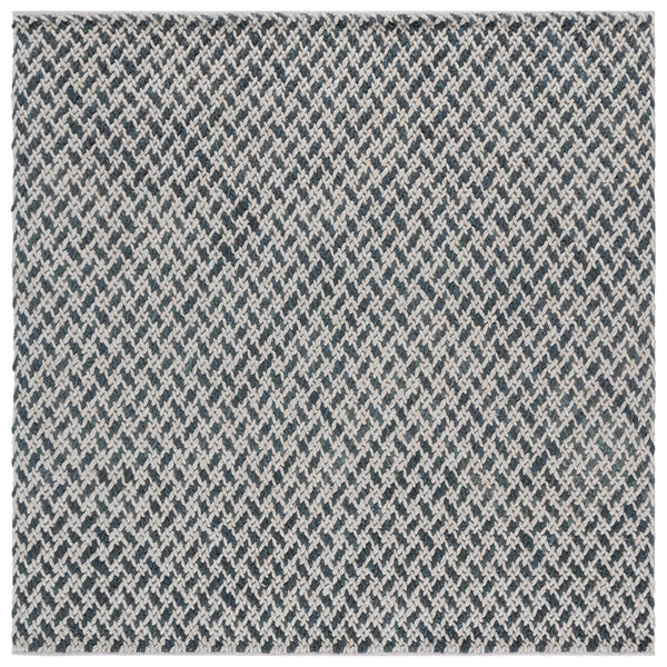 Safavieh Natural Fiber Couture 104f Modern Geometric Runner Rug - Elegant Hand Loomed Design For Your Home Teal ,Grey 45% Wool 30% Jute 20% Cotton 5% Polyster Nfc104j-6sq